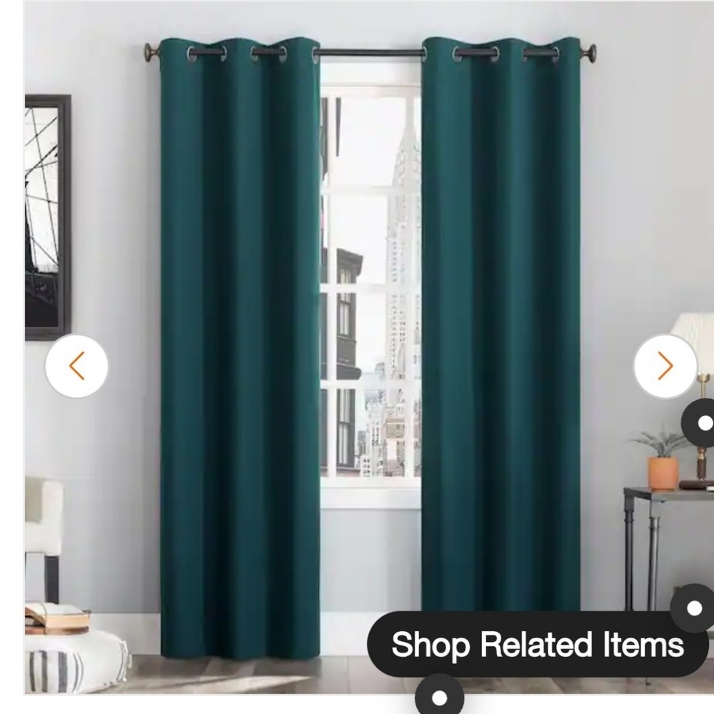 Sun Zero Cyrus Grommet 100% Blackout Curtains, Teal, 40 X 84
